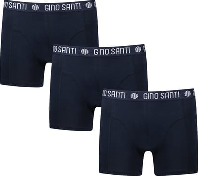 Gino Santi Premium Heren Boxershorts 3-Pack Navy | 95/5 Stretchkatoen – Brede Comfortband – Vormvast & Duurzaam | Maat S