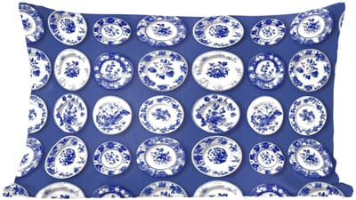 Sierkussens - Kussentjes Woonkamer - 60x40 cm - Borden - Floraal - Blauw