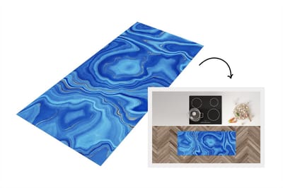 Keukenloper - Loper keuken - Marmer - Blauw - Hemel - 120x50 cm - Keukenloper vinyl
