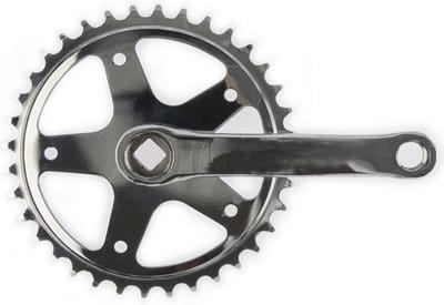 Vinty Crankstel 36T - Staal - Spieloos - 130mm - Chroom - Single Speed