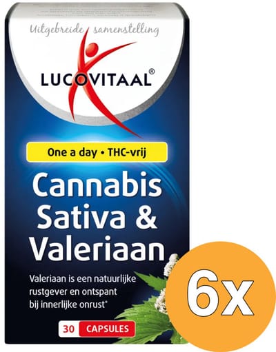 6x Lucovitaal Cannabis Sativa & Valeriaan (30 capsules)