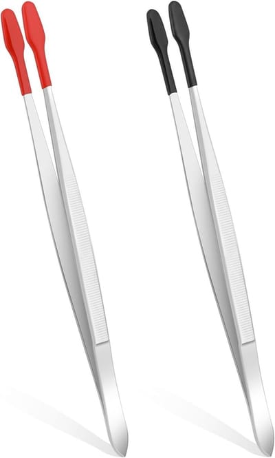 RVS Pincet met PVC Rubber Tips, Antislip Ontwerp voor Laboratorium, Sieraden, Ambachten en Munten