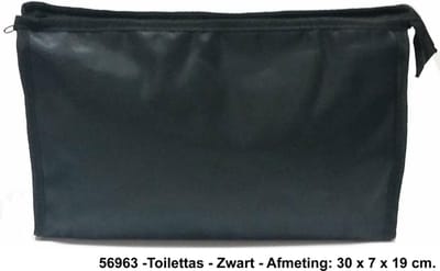 Rojafit - Luxe Toilettas - Glanzend Zwart - Groot -afmeting 30 x 7 x 19 cm.