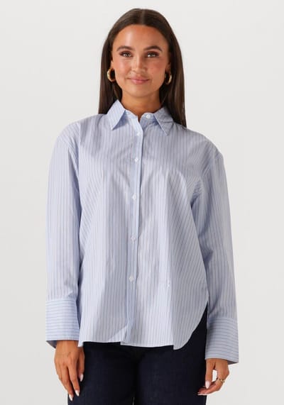 WITHBLACK Wblnoa Ls Striped Shirt Dames - Jurken - Lichtblauw - Maat S