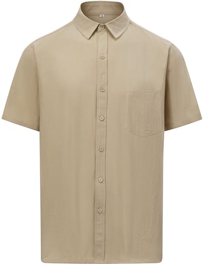 ALLTHEMEN Heren Casual Kort Overhemd - Katoen - Comfortabel Ademend - S