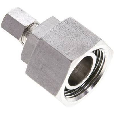 6L & 22L RVS Rechte Snijringkoppeling Draaidoorvoer 160bar FKM O-ring en Afdichtconus ISO 8434-1