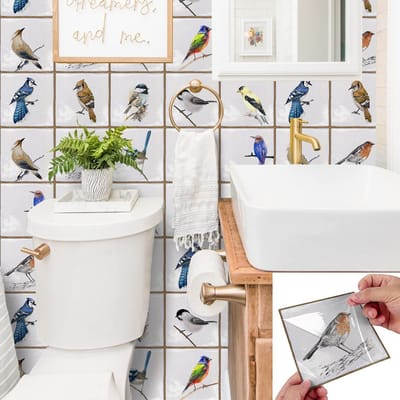 MTTproducts- Tegelsticker Set van 10 - Zelfklevende Tegels - Retro Design - 15 cm - Makkelijk te Verwijderen - Geschikt voor Keuken/Badkamer - Muursticker