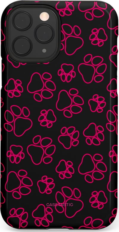 Casetastic Hoesje Geschikt voor Apple iPhone 11 Pro - Stijlvolle Beschermende Duo-layer Case - Neon pootjes