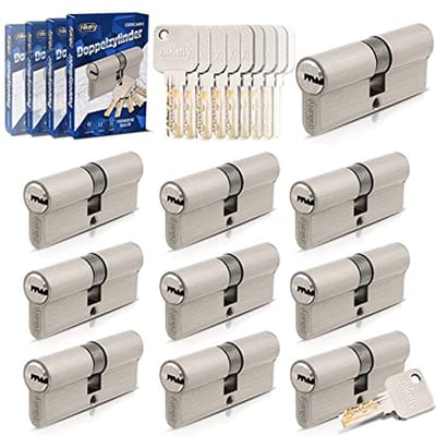 Cilinderslot 10 x 60mm Gelijksluitend - Set van 10 Sleutels