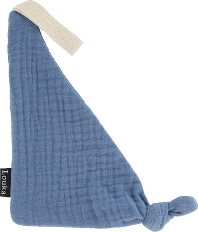 Louka Speendoekje driehoek hydrofiel staal blauw - speenknuffel