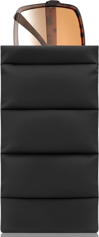Extra grote zonnebril pouch, zwarte organizer voor brillen, zachte tas voor reizen, geschikt voor diverse merken zoals Ray-Ban en Persol