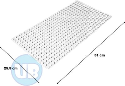Uniblocks | Bouwplaat wit – 51 x 25,5 cm | bouwplaten geschikt voor Duplo | grondplaten 32x16 noppen | stad | Combineer met DUPLO bouwstenen | bouwblokken