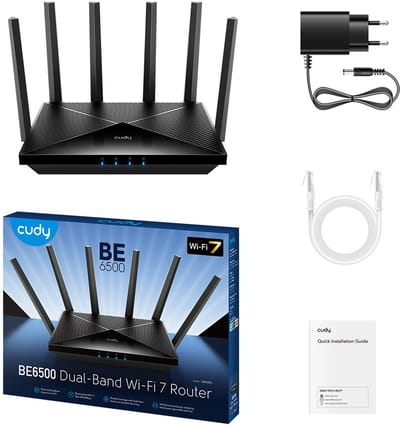 Cudy WR6500 Serie - Gigsbit Wi-Fi 7 Router - Snelle Reactie - Sterke Processor