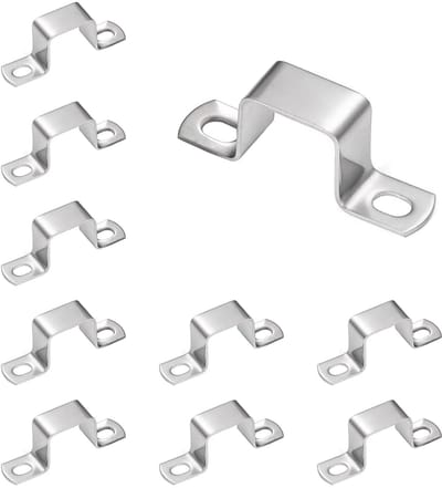 Dailygoods- Buisklem 25mm - 10 Stuks - Roestvrij Stalen Beugelklem - Vierkante Bevestiging - Geschikt voor Waterleidingen/Gasleidingen - Duurzaam en Schokbestendig - Buisbeugel