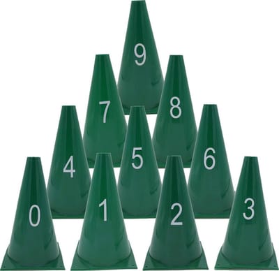 Genummerde Pionnen 0-9 set 10 stuks GROEN