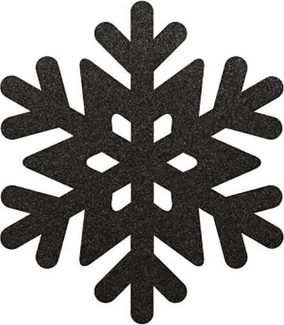 Sneeuwvlok 3 vilt onderzetters - Zwart - 6 stuks - ø 10 cm - Kerst onderzetter - Tafeldecoratie - Glas onderzetter - Cadeau - Woondecoratie - Tafelbescherming - Onderzetters voor glazen - Keukenbenodigdheden - Woonaccessoires - Tafelaccessoires