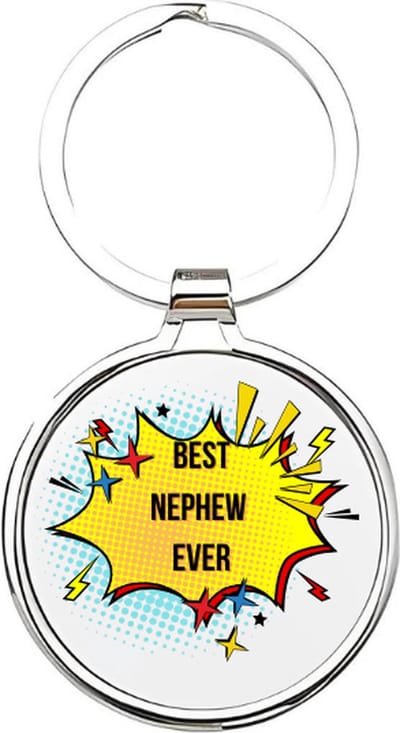Akyol - Best nephew ever Sleutelhanger - neef - De leukste neef - Neef sleutelhanger - sleutelhanger - Sleutelhanger voor neven - Familie sleutelhanger - verjaardagscadeautje - cadeau voor de liefste neef - nephew - 4 x 7,5 CM
