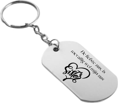 Akyol - Liefste zus is toevallig wel de mijne sleutelhanger - Zus cadeau - Quotes - Familie cadeau - Familie kado - Gegraveerde sleutelhanger
