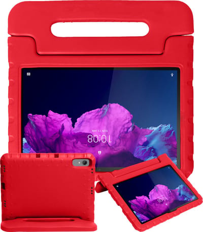 Hoesje - Geschikt voor Lenovo Tab P11 - Kinderhoes Shockproof Bumper - Kidsproof Case - Tablethoes - Kinder Hoes Cover - Rood
