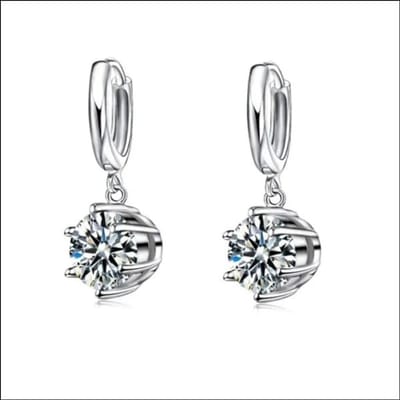 Aramat Jewels | Oorringen | Zilveren Oorringen met Zirkonia Hanger | Transparant | |12mm | Zilver | Kinderen, Volwassenen | Verkleurd niet