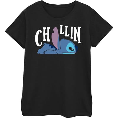 Disney Dames/Dames Lilo And Stitch Chillin Katoenen T-Shirt (Zwart)