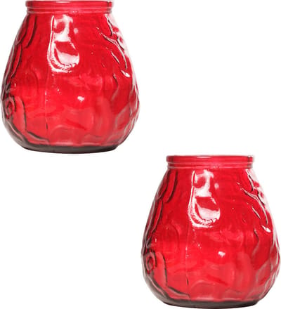 Cosy & Trendy lowboy tafelkaars - 2x - rood - 40 Branduren - 10 cm