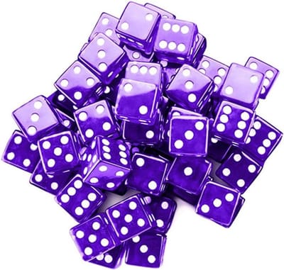 Paarse Dobbelstenen - Spelaccessoires - Spelplezier Vergroten - Afgeronde Randen - 25 Stuks - Paars