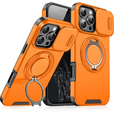 Luxe Heavy-Duty Robuuste Armor Magnetische Beugel Case Voor iPhone 16 14 13 12 11 15 Pro Max Plus Schuif Camera Bescherming PC Cover For iphone14Pro