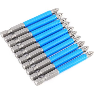 10 Stuks Elektrische Schroevendraaier Bit Set Anti Slip S2 Staal Kruiskop Magnetische Boorbits PH2 x 70mm