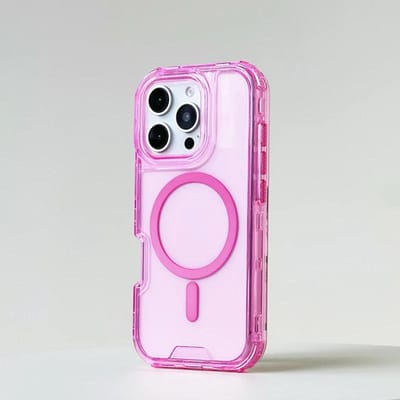 Neon Kleur Bumper Schokbestendige MagSafe Telefoonhoesje Voor iPhone 16 16pro max 14 15 Pro 13 11 12 Draadloos Opladen Clear Armor Cover For iPhone 12