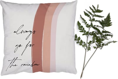 Sierkussens - Kussentjes Woonkamer - 40x40 cm - Regenboog - Always go for the rainbow - Quotes - Tekst