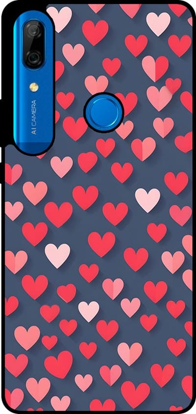 Smartphonica Telefoonhoesje Geschikt voor Huawei P Smart Z / Y9 Prime (2019) met Roze en Rode Hartjes Opdruk - TPU Backcover Case With Rosé and Red Heart Design geschikt voor Huawei P Smart Z;Huawei Y9 Prime (2019)