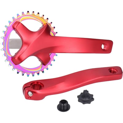 Mountainbike Refit Links Rechts Crankstel zonder Trapas 34T Enkele Snelheid Crankstel rood