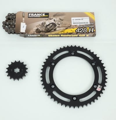 Kit chaîne FE pour moto Honda 125 XLR R 1998 à 2002 16x51 Pas 428 Al 130mm Neuf