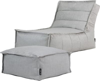 icon - Dolce Lounge Zitzak met Poef - Ligstoel - Binnen - Buiten - Grijs
