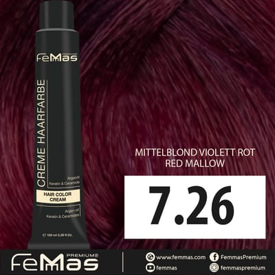 Femmas (7.26) - Haarverf - Middenblond Paars Rood - 100ml