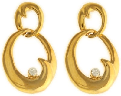 Behave - Dames oorbellen - Goudkleur hangmodel ovaalvorm - 3,5 cm