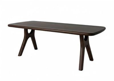 Eettafel Addo rechthoekig met ronde hoeken Mangohout 200x105x76 cm - Japandi - Espresso Brown