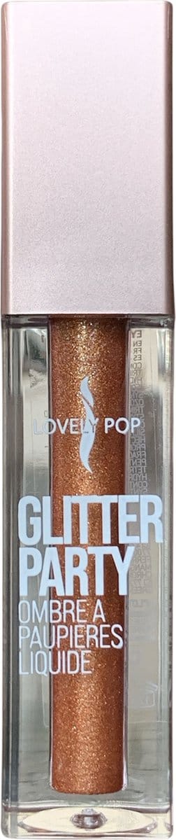 Lovely Pop Cosmetics - Glitter Party - Vloeibare Oogschaduw - Metallic - Glanzend - Glitter - Warm Goud - 10 Sunset