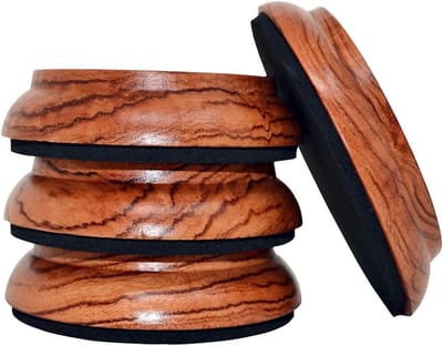 Set van 4 houten kommen met beschermpads voor meubelpoten en piano wielen - Jacoranda hout, duurzaam en stijlvol