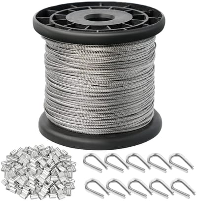 RVS Touw van 1,5 mm voor Klimplanten, 100 m Weerbestendig, Sterke Kabel voor Buiten, Ideaal voor Klimhulp en Fotohangen