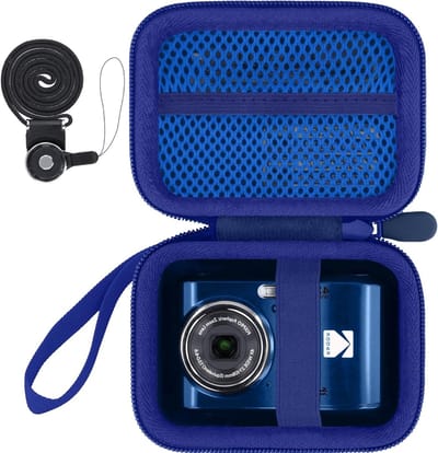 Duurzame Hard Case voor 16MP Digitale Camera's met Draaghandvat en Beschermende Cover, Blauw