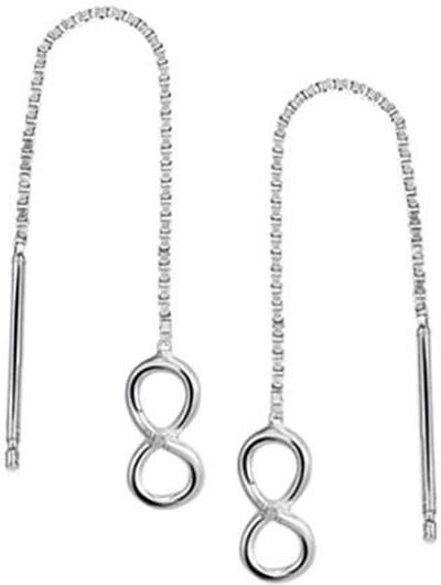 YO&NO - Oorbellen - Zilver - Doortrekoorbellen - Infinity of  Peace - Sieraden Vrouw - 1mm - 60mm - Poli - Gerhodineerd - Zilver 925