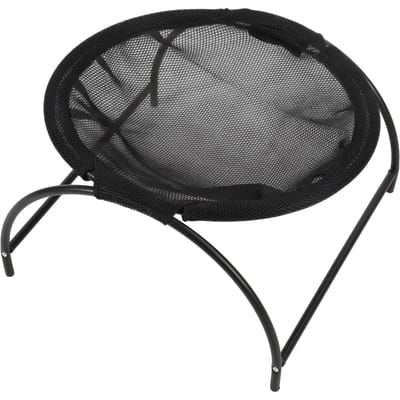 Hamac Lit pour Chat Acier Inoxydable Toile Détachable Surélevé Petit Chien Animal de Compagnie Hamac Lit pour noir