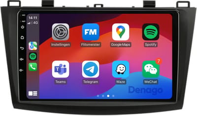 CarPlay autoradio geschikt voor Mazda 3 (2010–2013) | 9 inch | Android 13 | Draadloos Apple CarPlay & Android Auto | 2GB + 32GB | QuadCore processor | Denago DNG-A71 | 2025 model | 2010 2011 2012 2013 | Bluetooth & Wifi