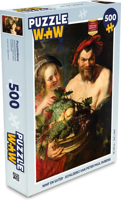 Puzzel Nimf en sater - Schilderij van Peter Paul Rubens - Legpuzzel - Puzzel 500 stukjes