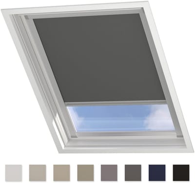 DTCH® Dakraam Rolgordijn Verduisterend - Trend - Donker Grijs - voor VELUX: P10 / 410 / 3