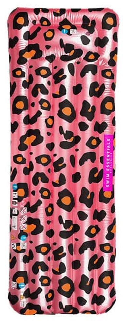 Swim Essentials - luchtbed - 177 x 67 x 19 cm - Roze/Goud - Luipaardprint