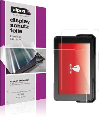 dipos – 2x Beschermfolie geschikt voor NFOIEIS Base 5 Zoll | Krasbestendige & heldere Screenprotector Ultra-Thin