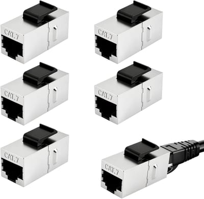 Keystone Module RJ45 - Netwerk Koppeling - Netwerk Uitbreiding - 10Gbps Snelheid - 5 Stuks - Zilver